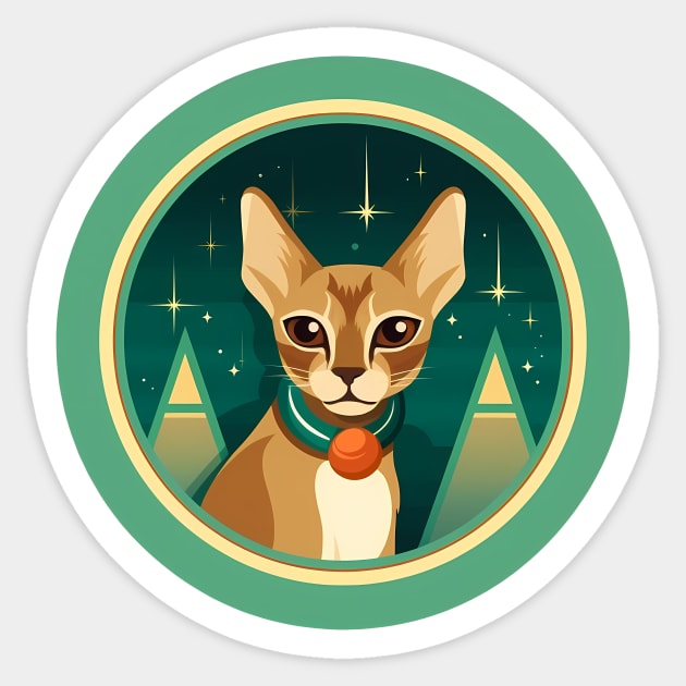 Abyssinian Cat Xmas Ornament, Love Cats Sticker by logiamerch